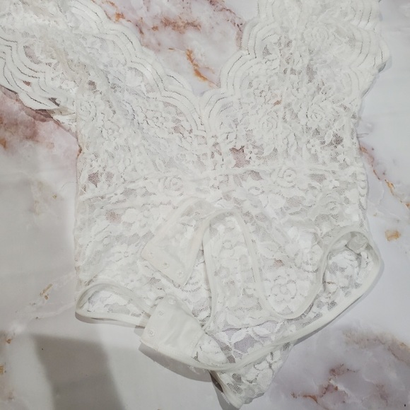 White lace bodysuit lingerie sexy lingerie Sexy Top - Picture 8 of 10